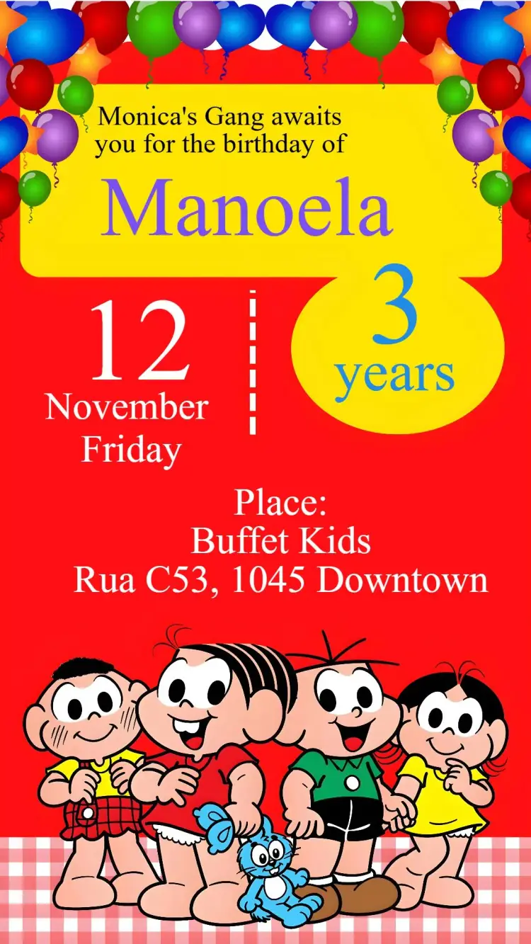 Monica's Gang invitation
