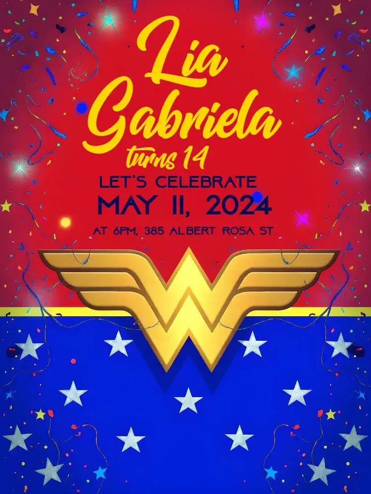 Wonder Woman Invitation