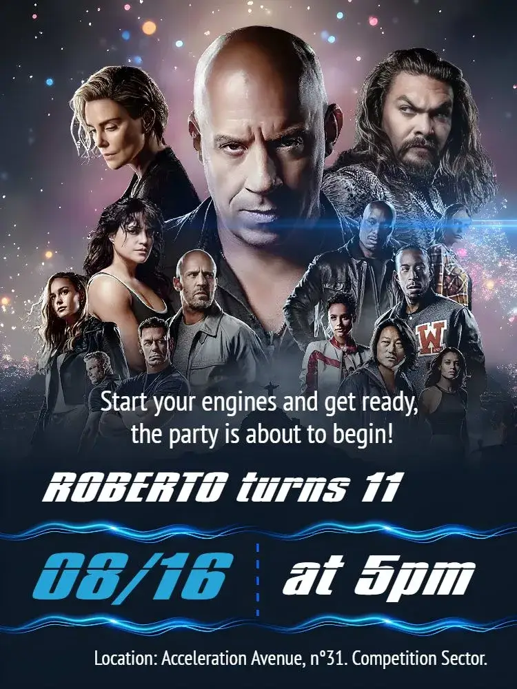 Fast And Furious 10 invitation