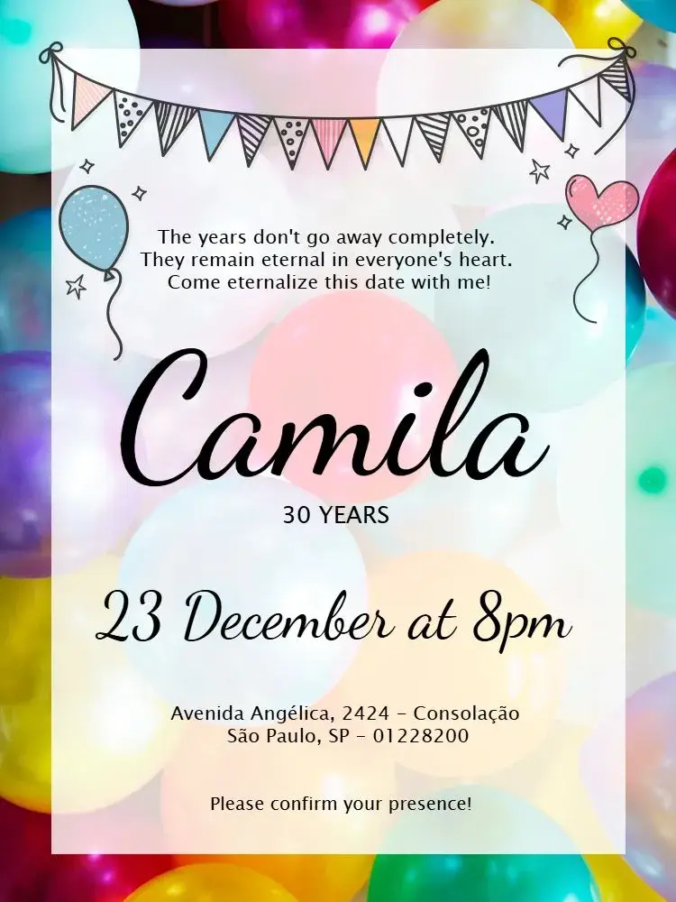 Invite Female editable and customizable
