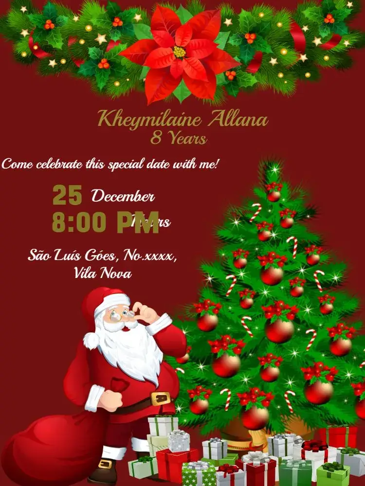 Red Christmas invitation