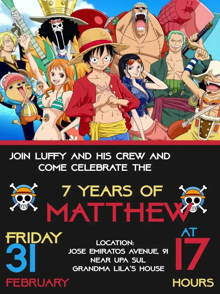 One Piece Whatsapp invitation