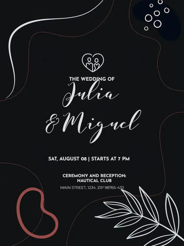 Simple And Creative Dark White Wedding