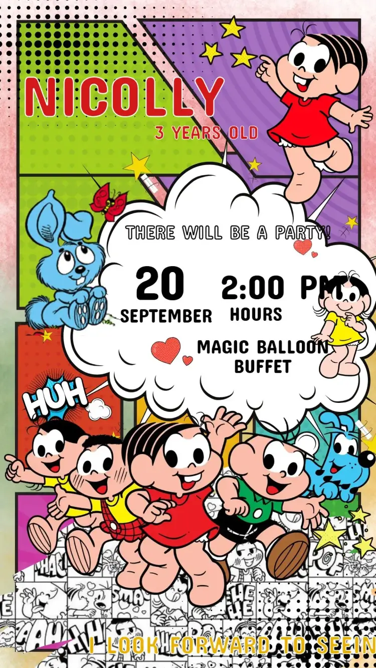 Digital Invitation Monica's Gang Children's Birthday