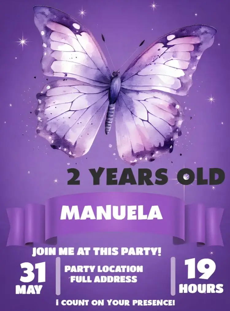 Watercolor Lilac Butterflies invitation