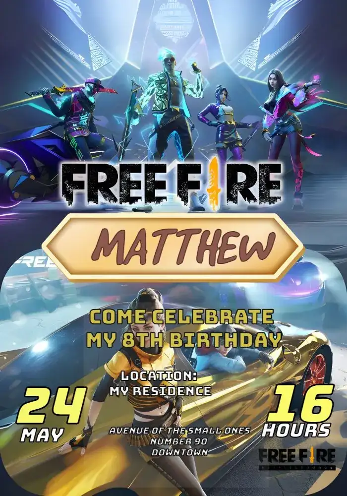 Free Fire Kids Colorful
