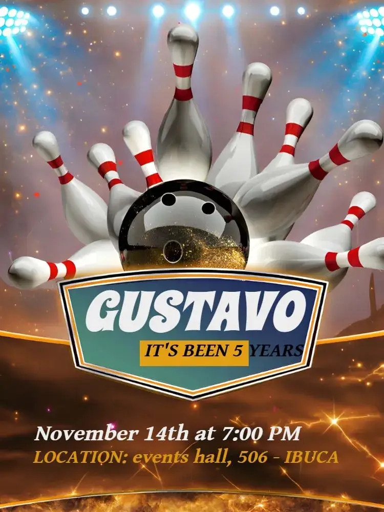 Colorful Bowling invitation