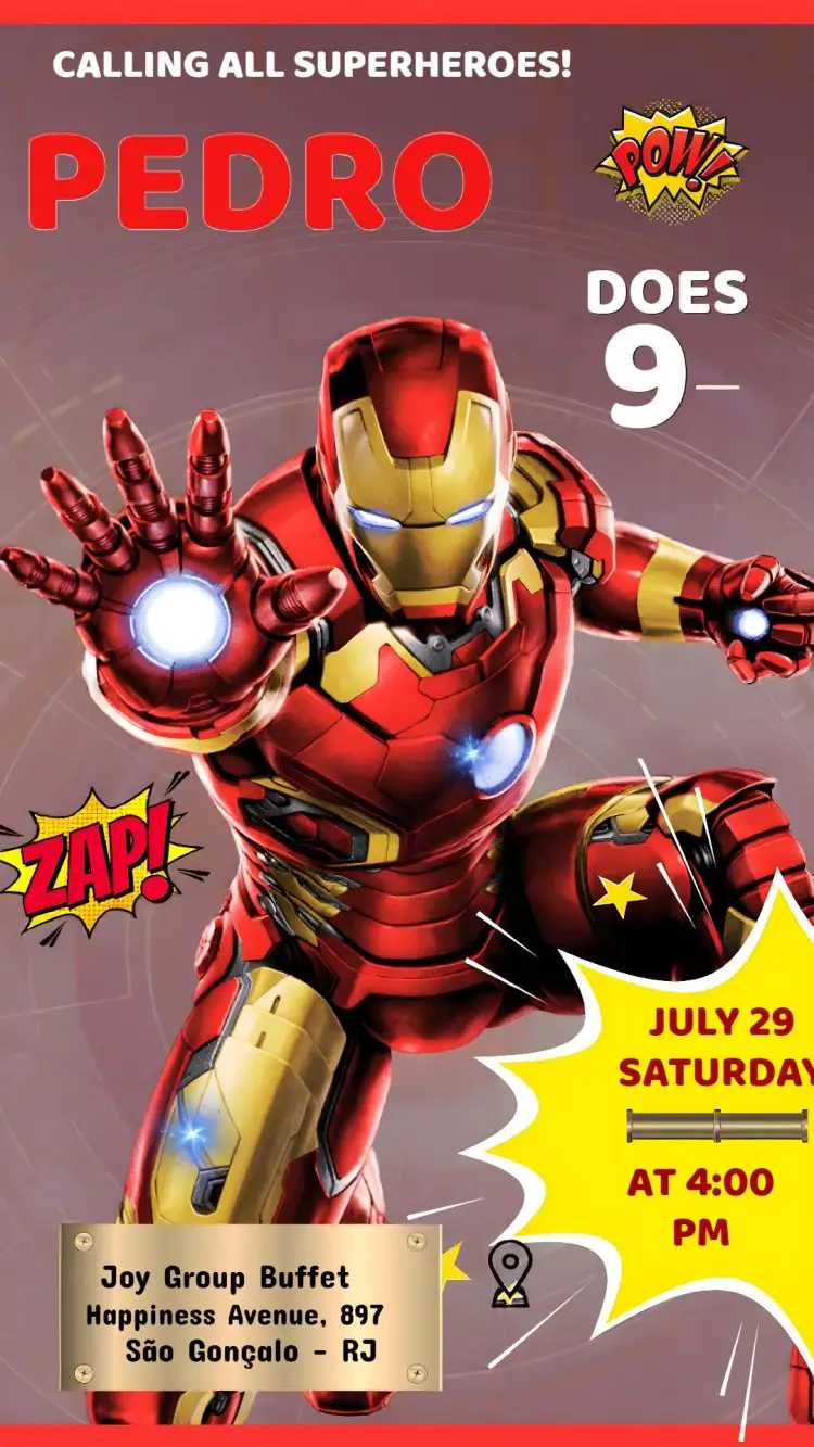 Iron Man Marvel invitation