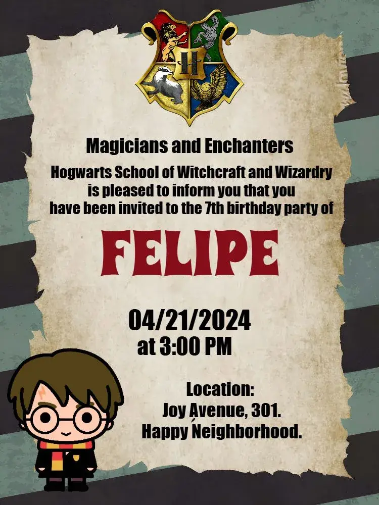 Harry Potter Wizard invitation