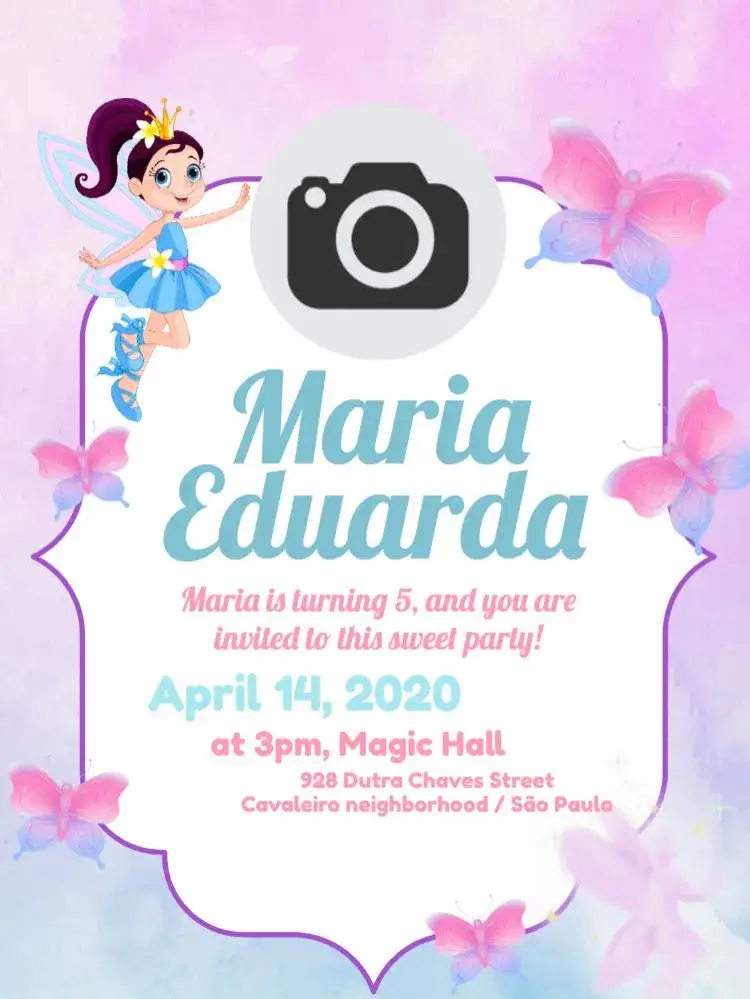 Invitation Princess Baby Shower with Butterflies Celebration – Diaper Shower theme pastel, princess, butterflies, children's, delicate, magical