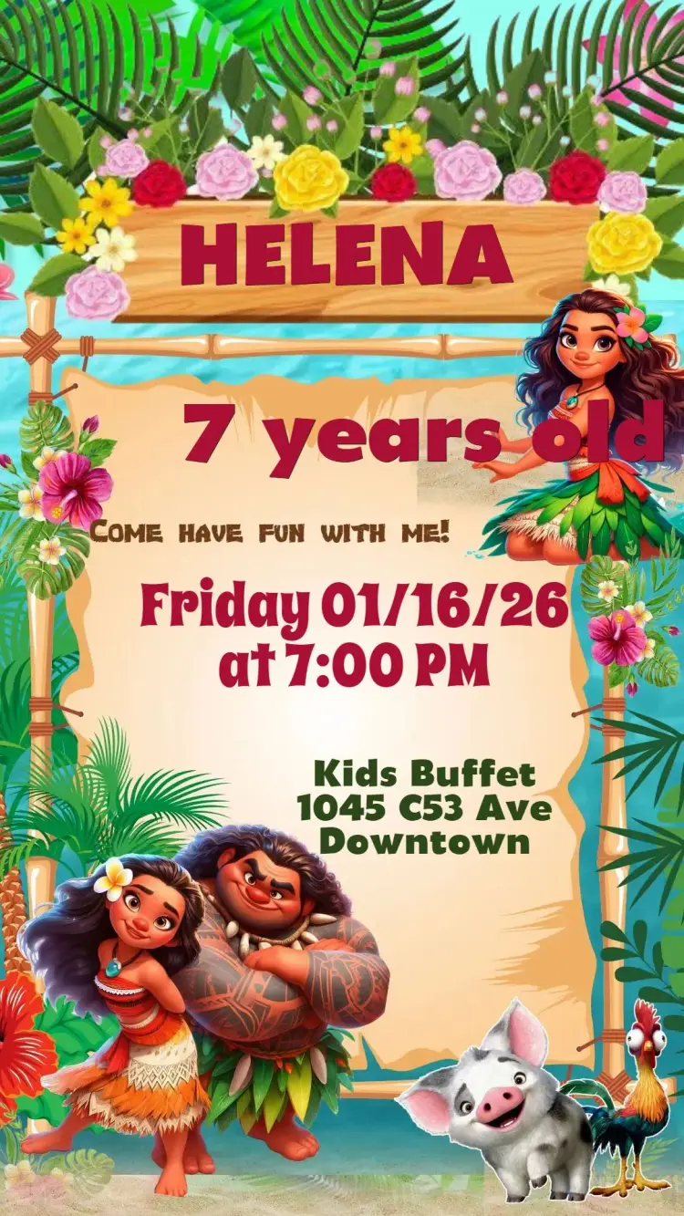 Moana invitation