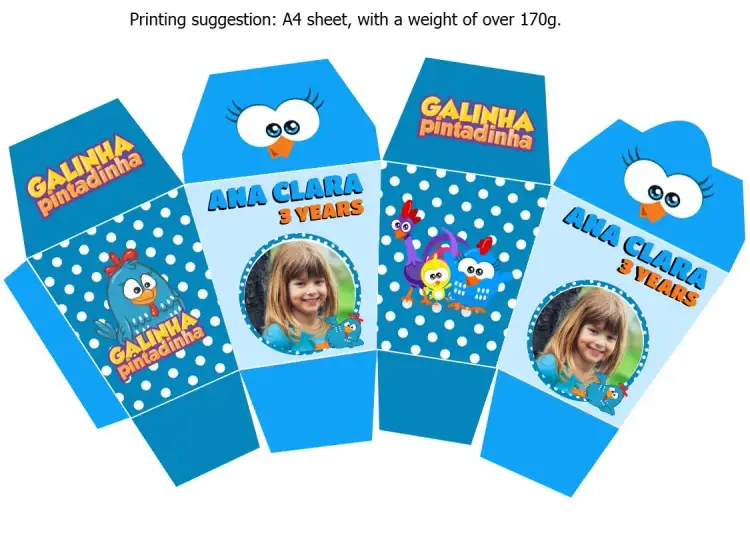 Invitation Sushi Chicken Little Blue Box – Most searched for theme children's, colorful, fun, themed, playful