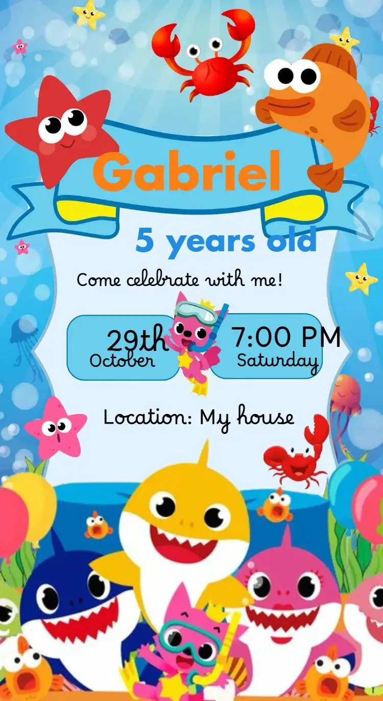 Baby Shark invitation