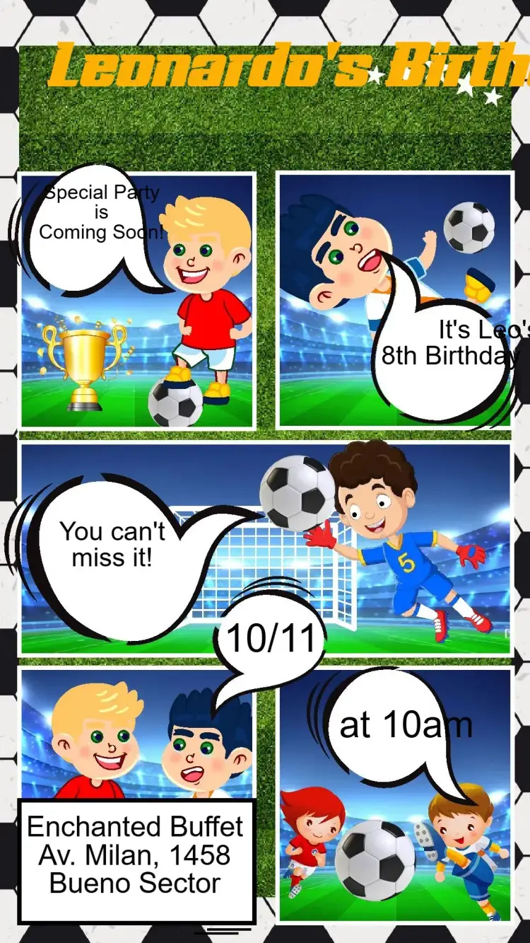 Invite Soccer editable and customizable