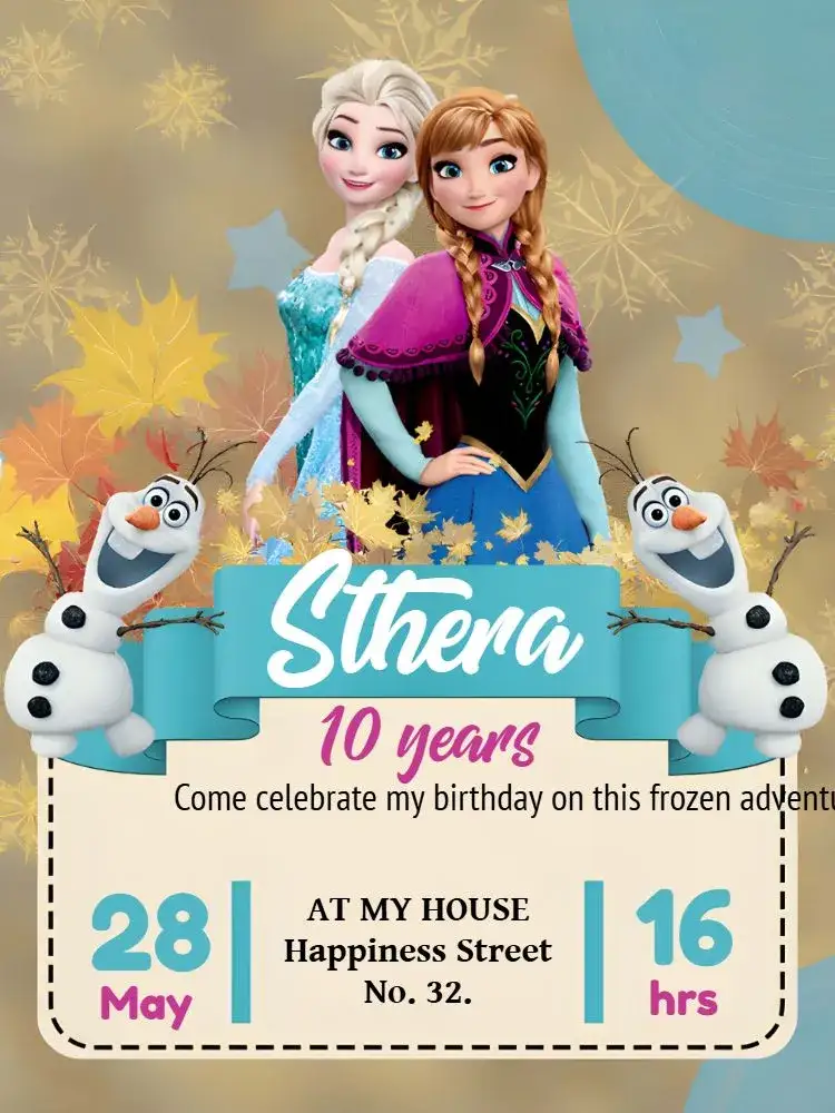 Invitation Frozen Cinderella – Most searched for theme blue, purple, Disney, princess, magical, colorful