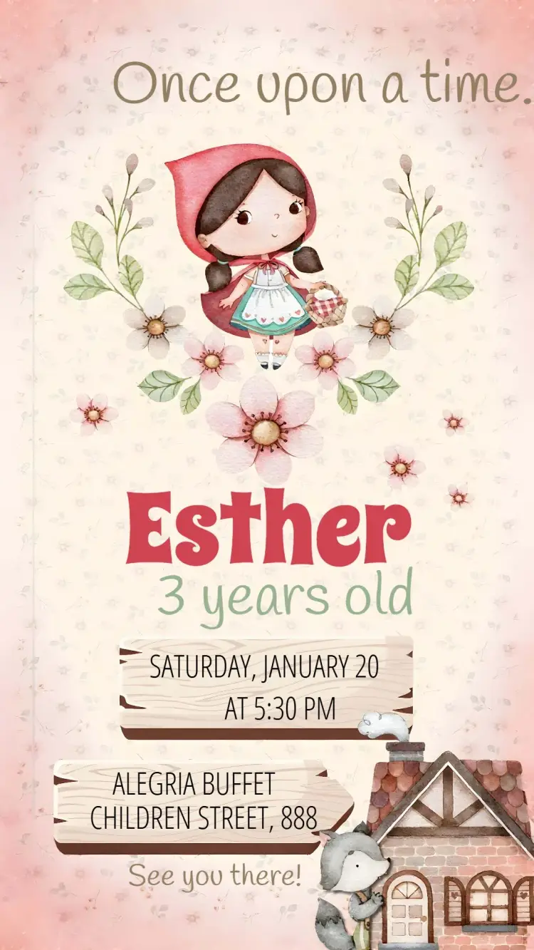 Little Red Riding Hood Wolf invitation