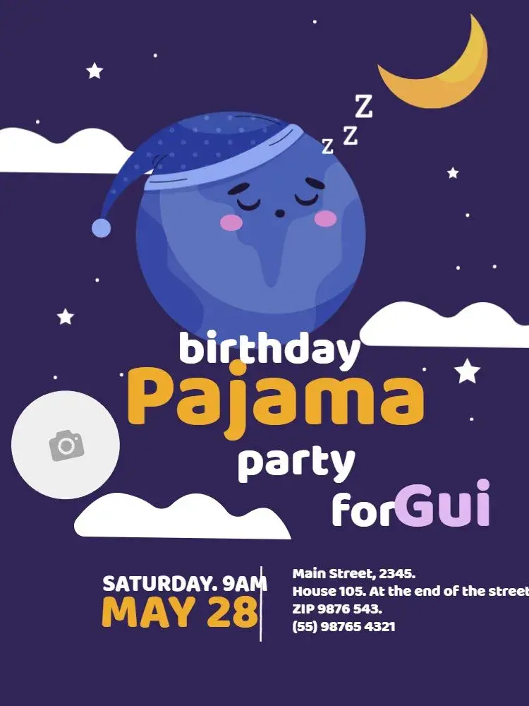 Pajama Moon Party invitation