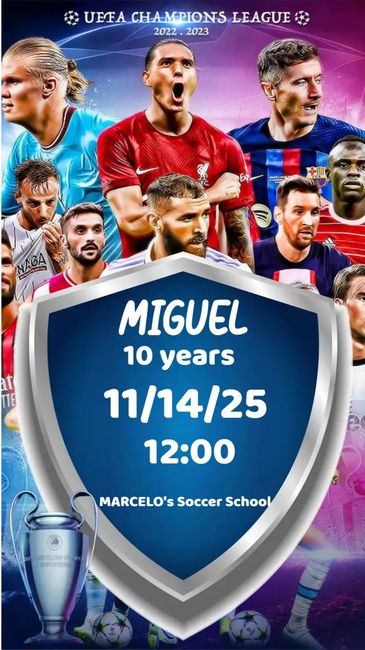Invitation Champions – Birthday theme football, modern, vibrant, themed, youthful, sporty