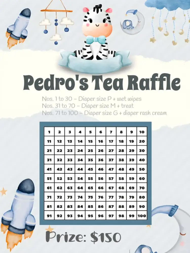 Invitation Zebra Animals Diaper Raffle Tea – Raffle Tea theme safari, animals, blue, fun, playful, modern