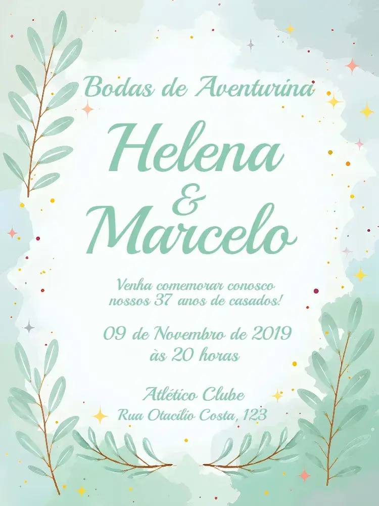 Aventurine Wedding Anniversary Celebration invitation