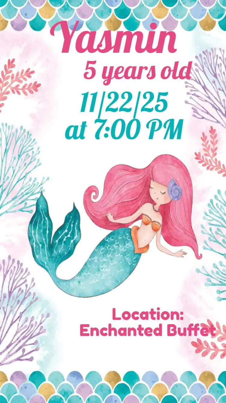 Watercolor Mermaid invitation