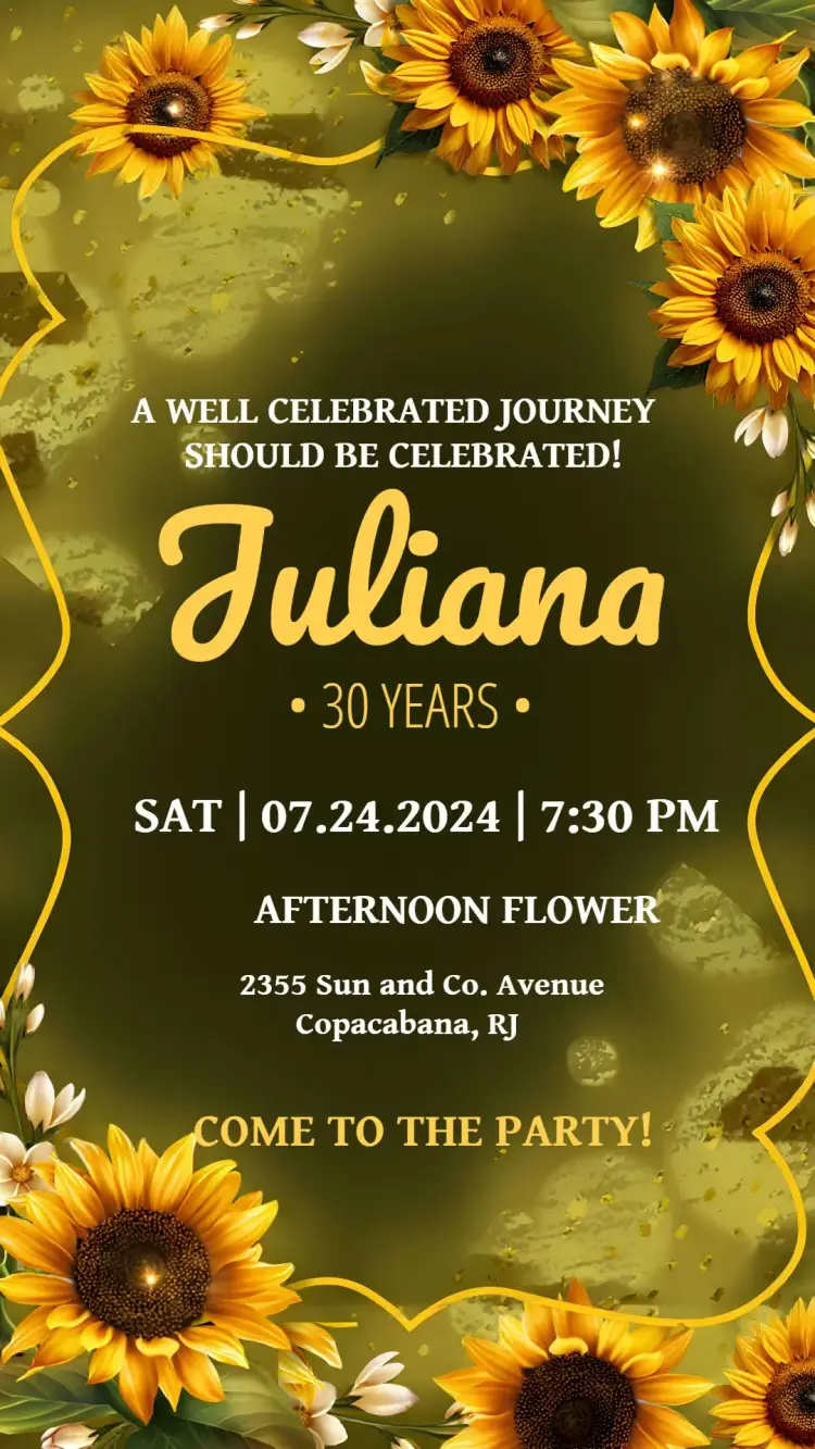 Sunflower Floral invitation