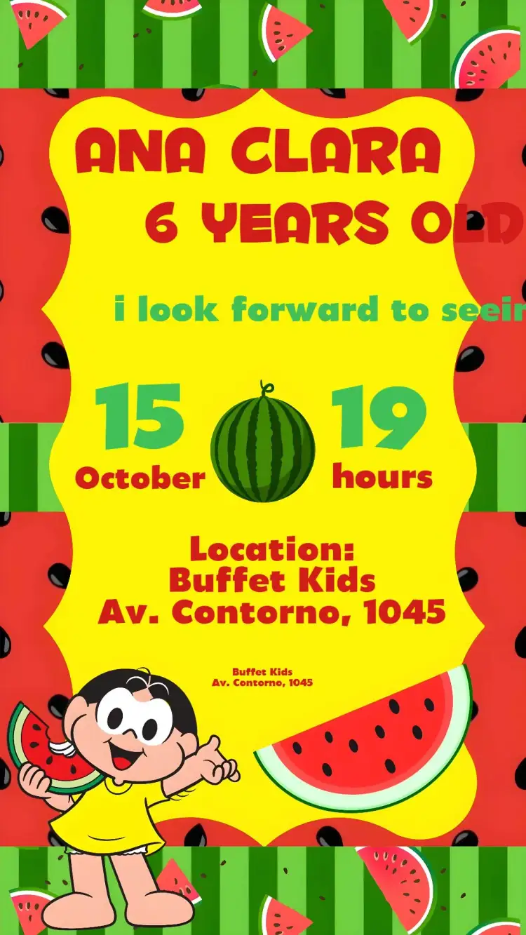 Invitation Magali – Kids' Birthday Party theme fun, colorful, childish, themed, vibrant