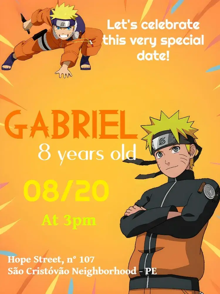 Naruto Digital invitation
