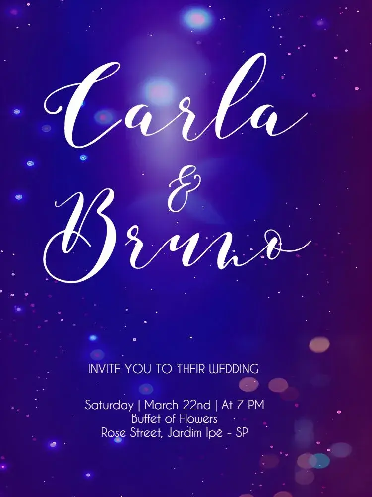 Neon Lilac Wedding invitation