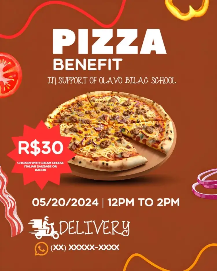Invitation Art For Charity Pizza – Most searched for theme colorful, fun, modern, artistic, culinary