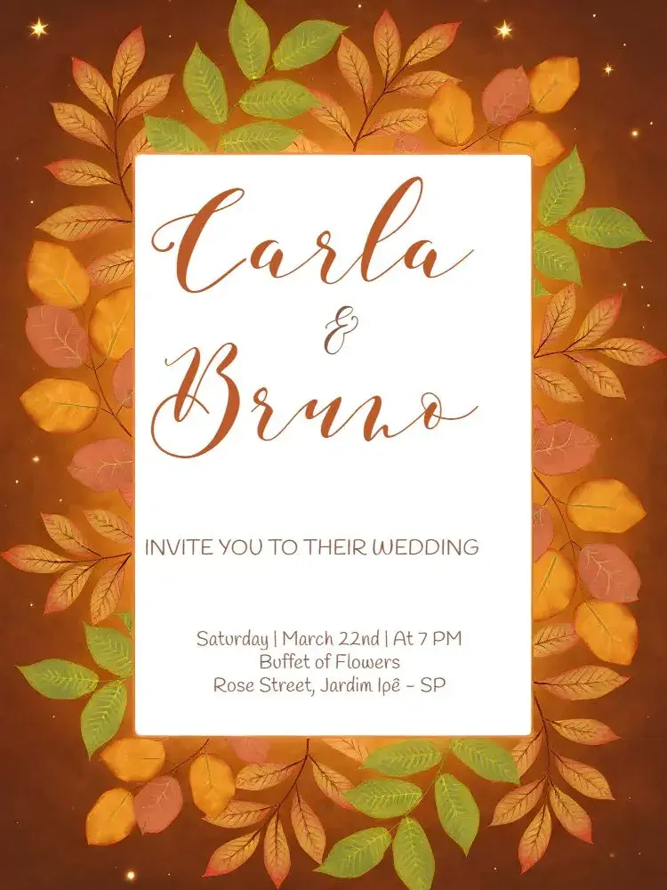 Romantic Autumn Wedding invitation