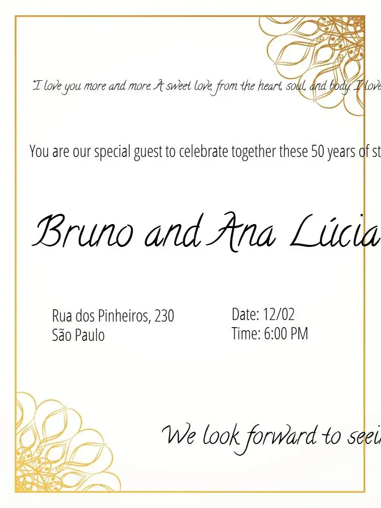 Golden Wedding Anniversary Celebration invitation