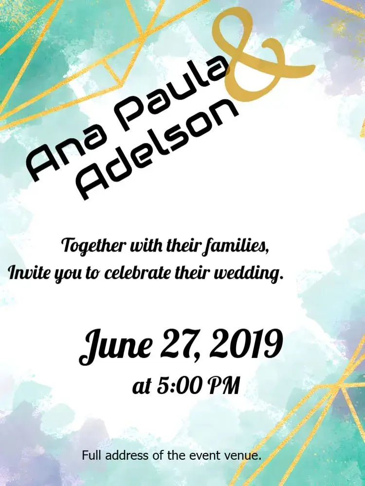 Watercolor Couple Wedding invitation