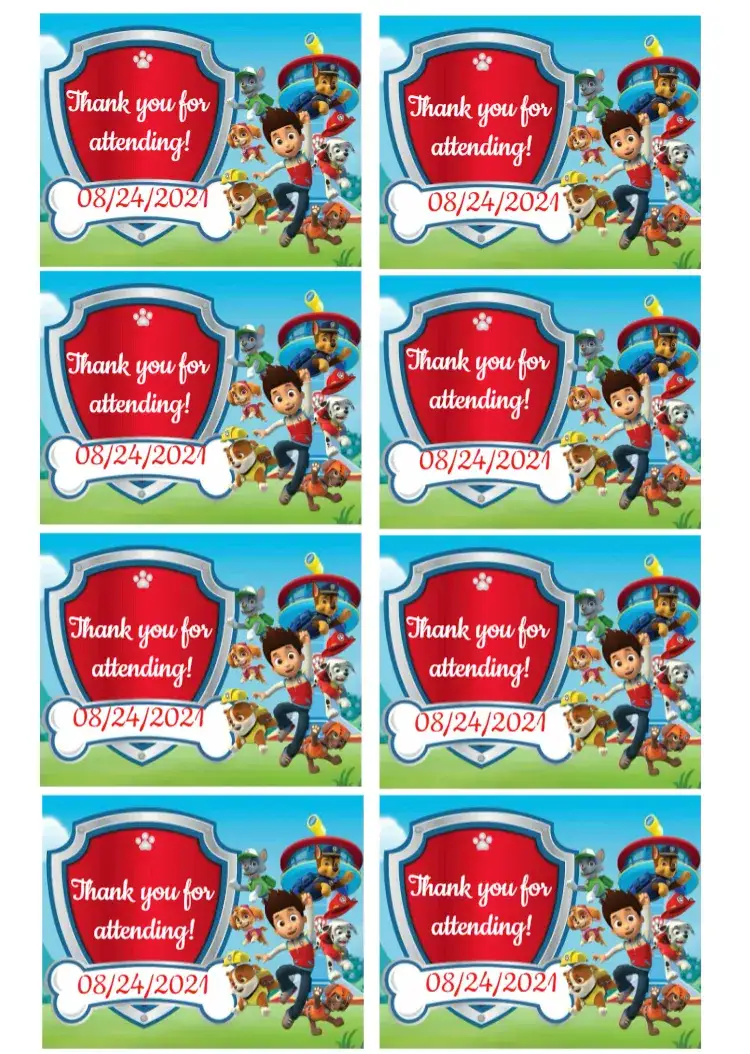 Invitation Paw Patrol Child Tag – Kids' Birthday Party theme colorful, fun, themed, childish, lively, modern
