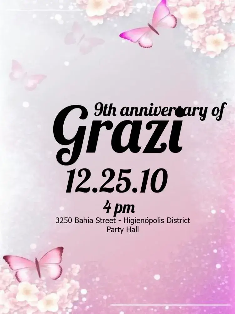With Butterfly to Edit Cute invitation