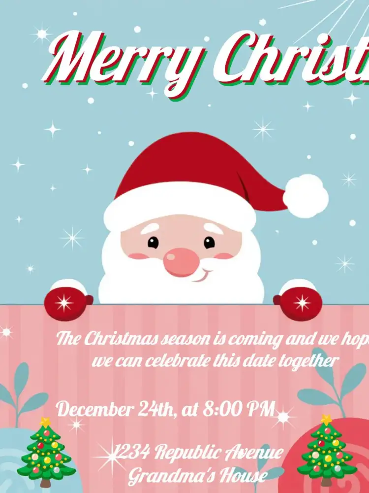 Invitation Family Blue Christmas – Commemorative Dates theme blue, Christmas-themed, elegant, cozy, modern, festive