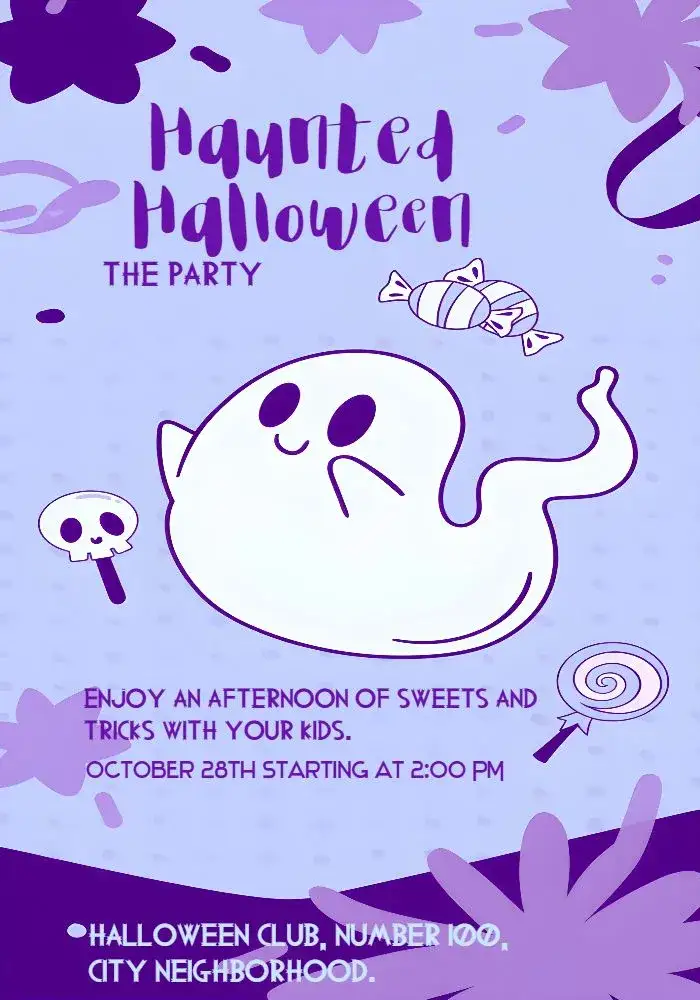 Invitation Halloween Pranks – Commemorative Dates theme orange and black colors, fun style, Halloween graphic elements, magical atmosphere, modern design, witch illustrations