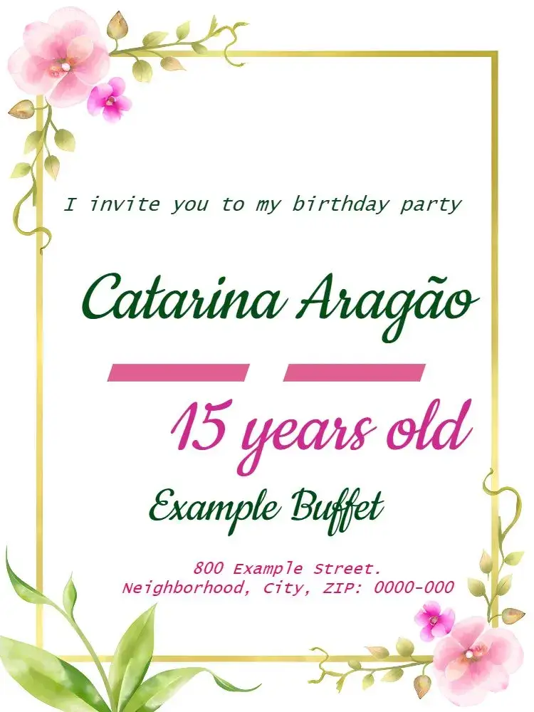 15th Birthday Pink Floral invitation