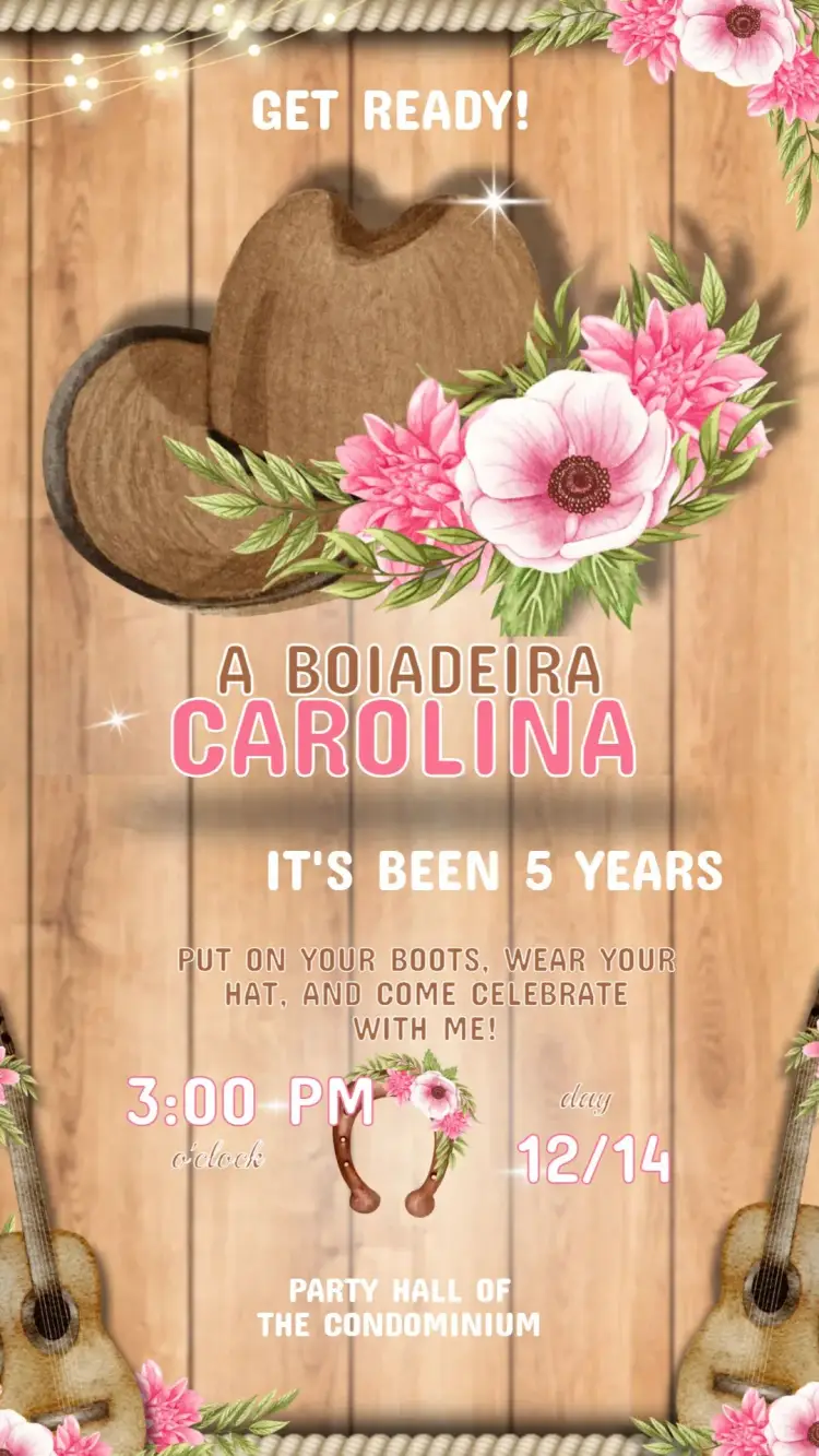 Country Girl Kids Birthday Invitation