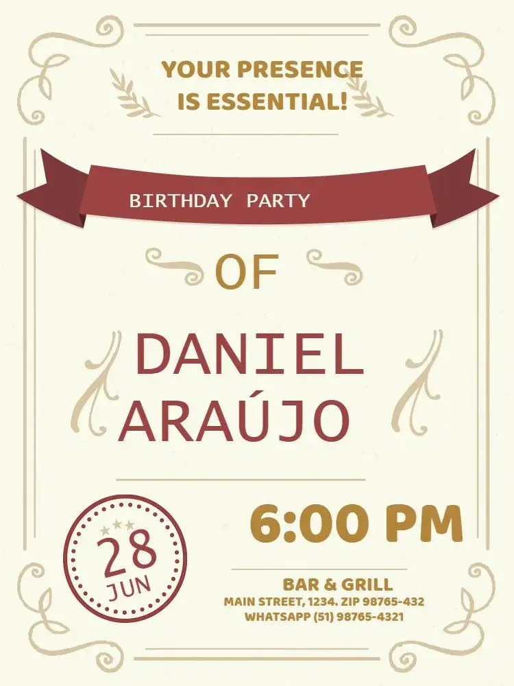 Vintage Adult invitation