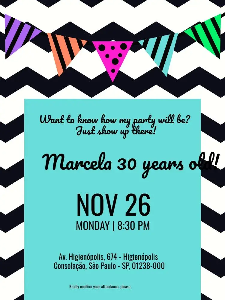 Invite Bunting editable and customizable