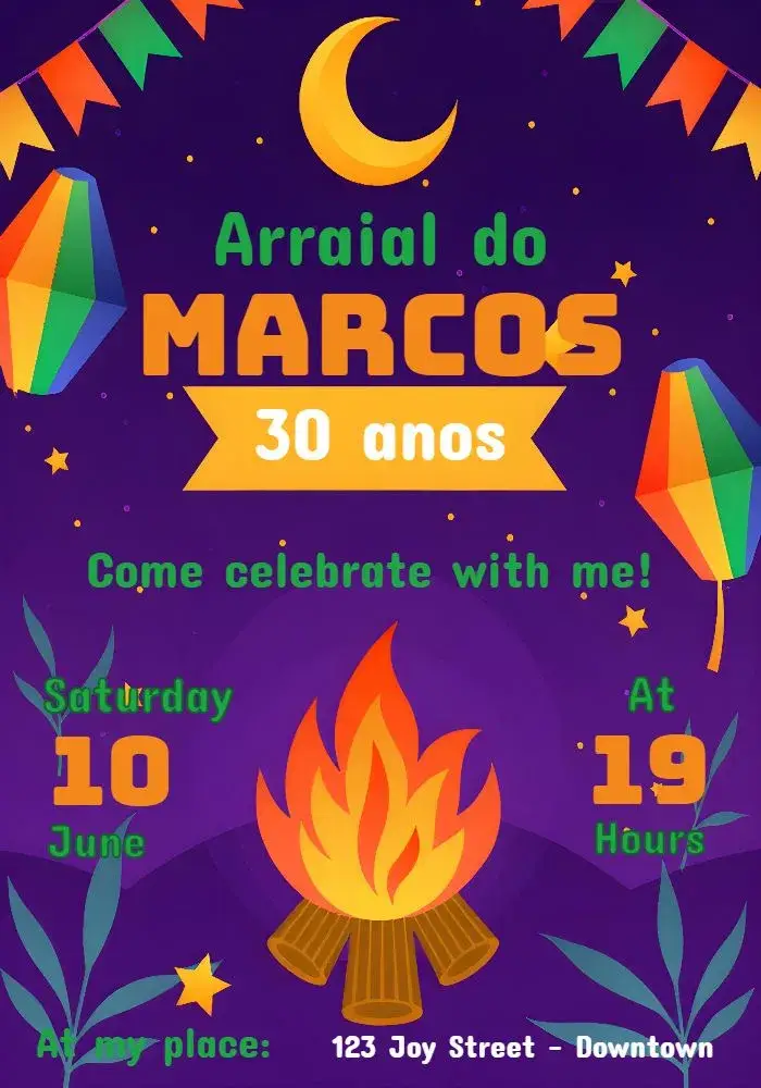 Arraial Festa Junina São invitation