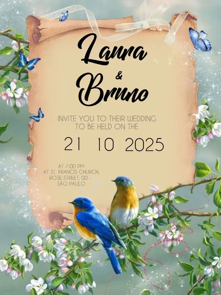 Floral Birds Wedding Edit Customized invitation