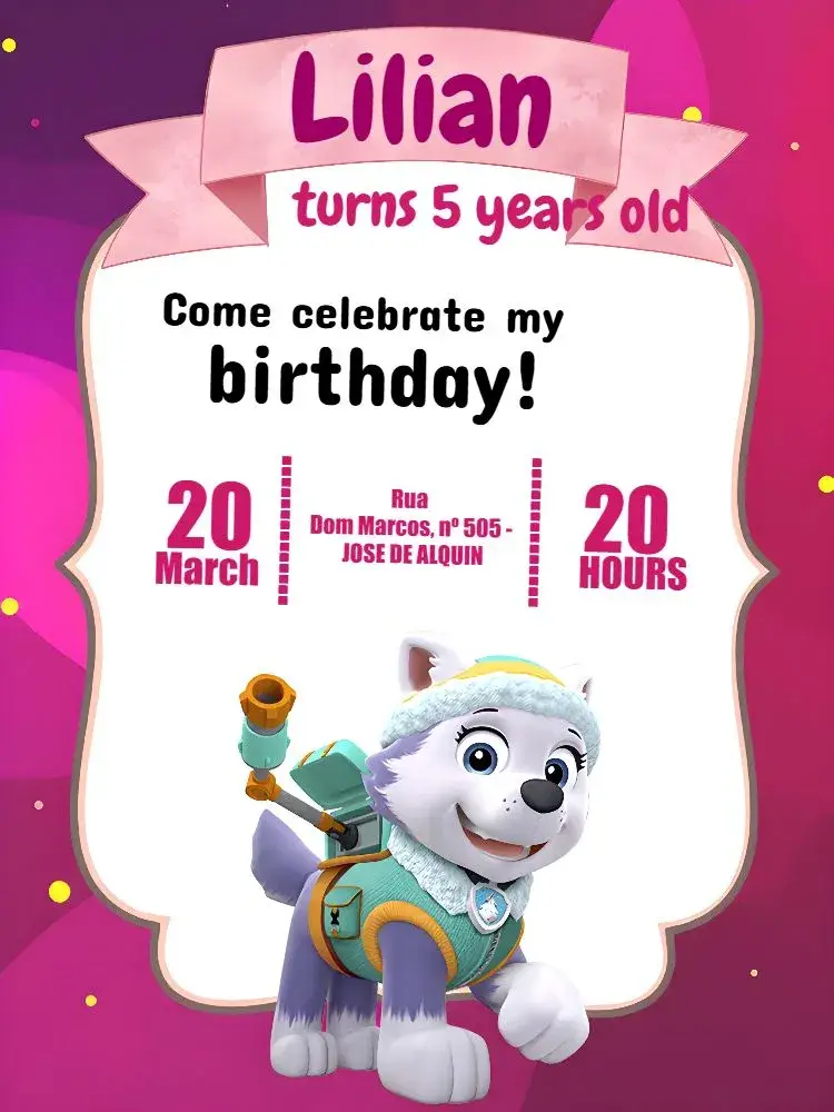 Paw Patrol Colorful invitation