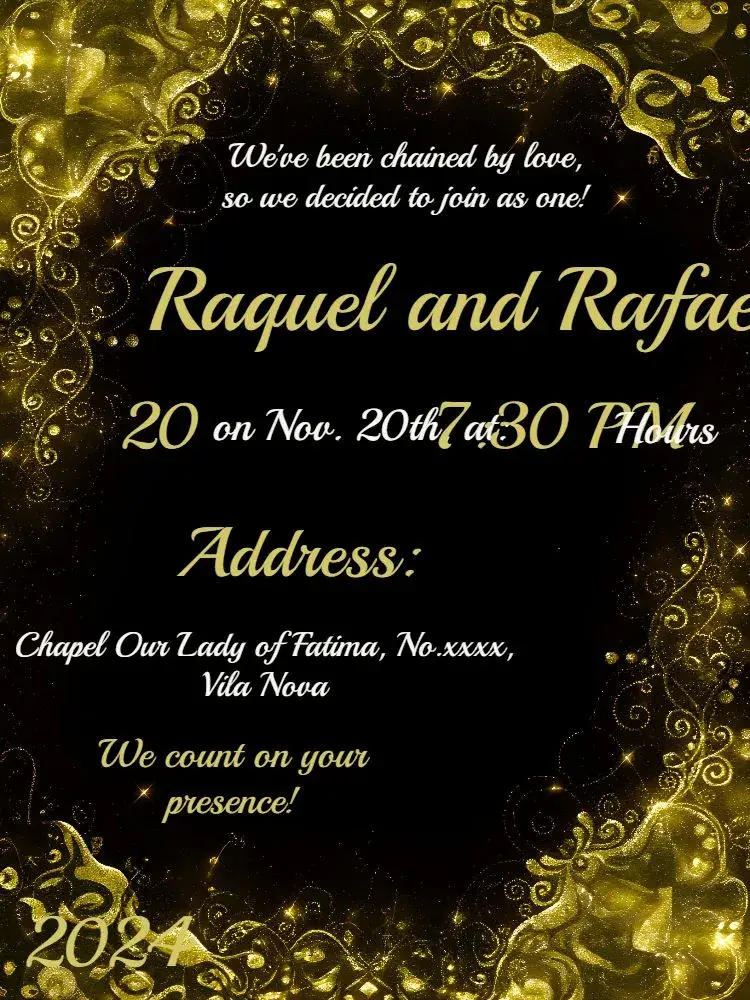 Golden Arabesque Wedding invitation