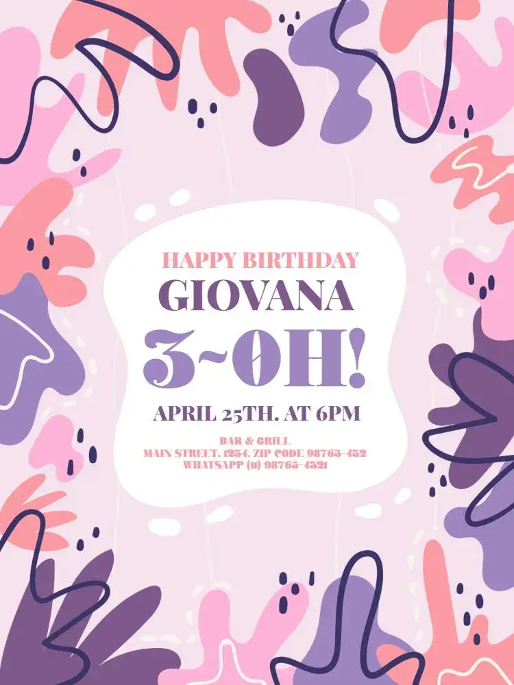 30th Funny Modern Feminine invitation