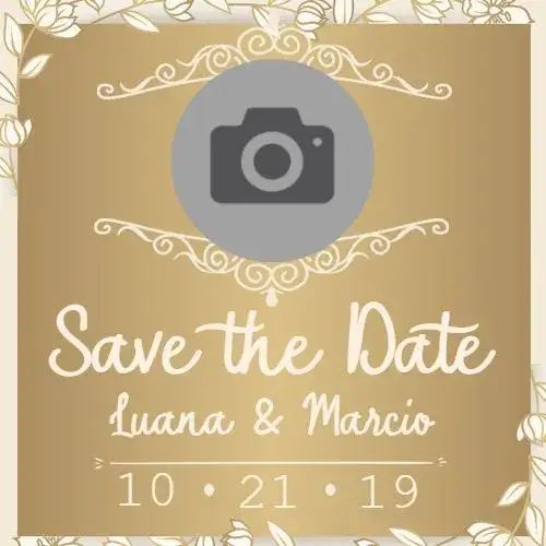 Invitation Save The Date Gold Party – Birthday theme elegant, floral, golden, modern, delicate