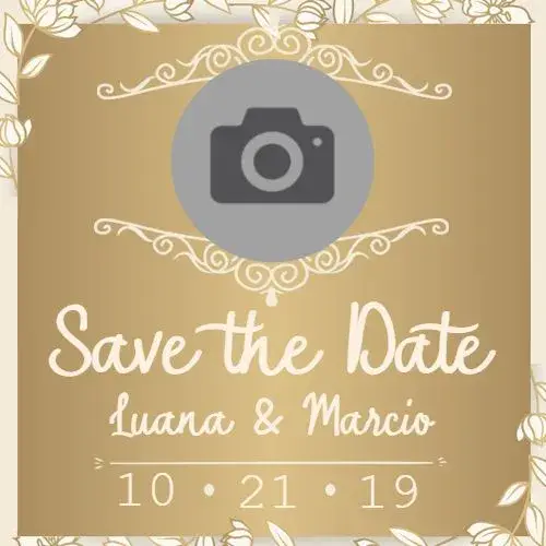 Invite Save The Date Gold Party editable and customizable