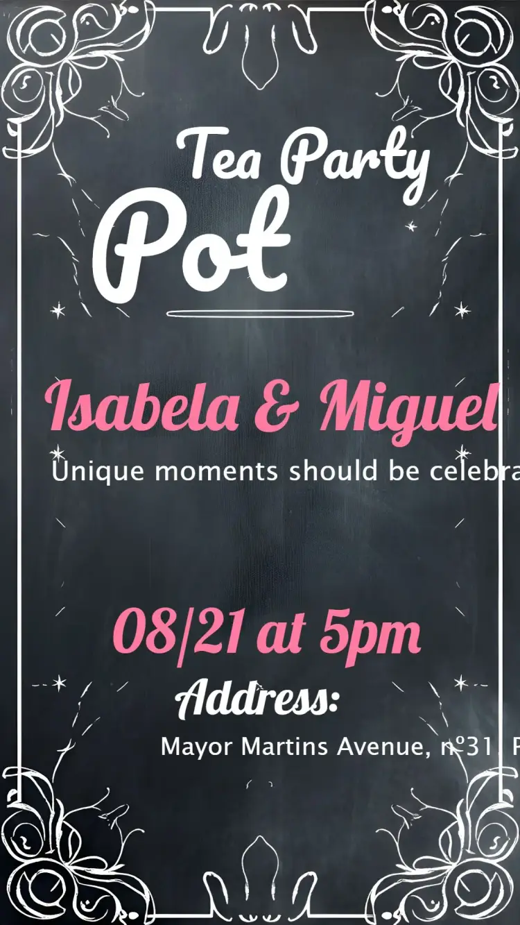 Invite Bridal Shower Chalkboard Black Pot editable and customizable