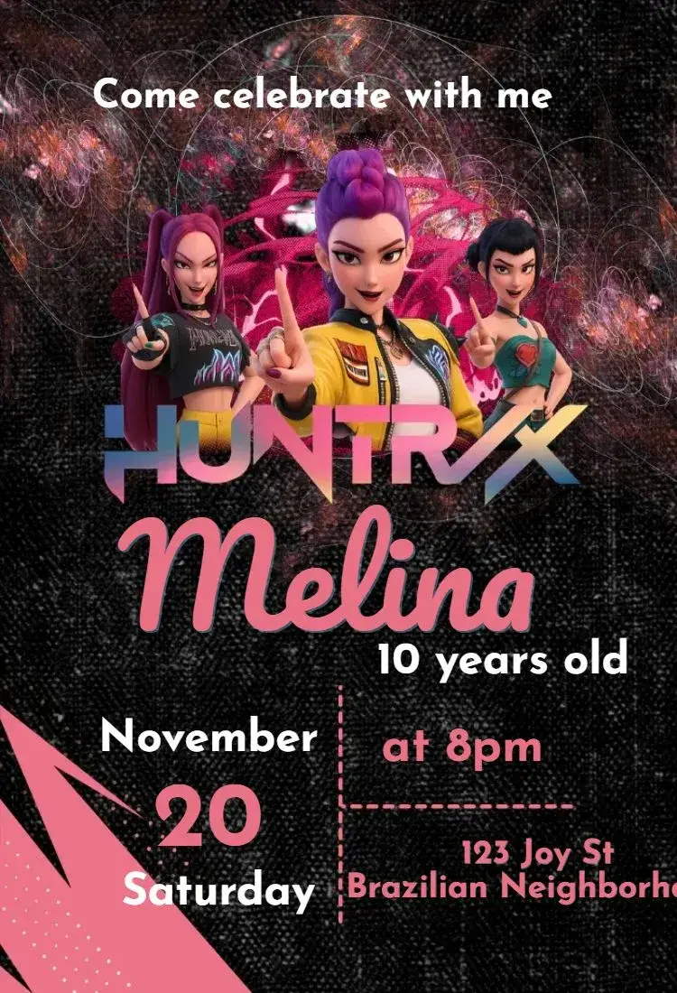 K-Pop Demon Hunters invitation
